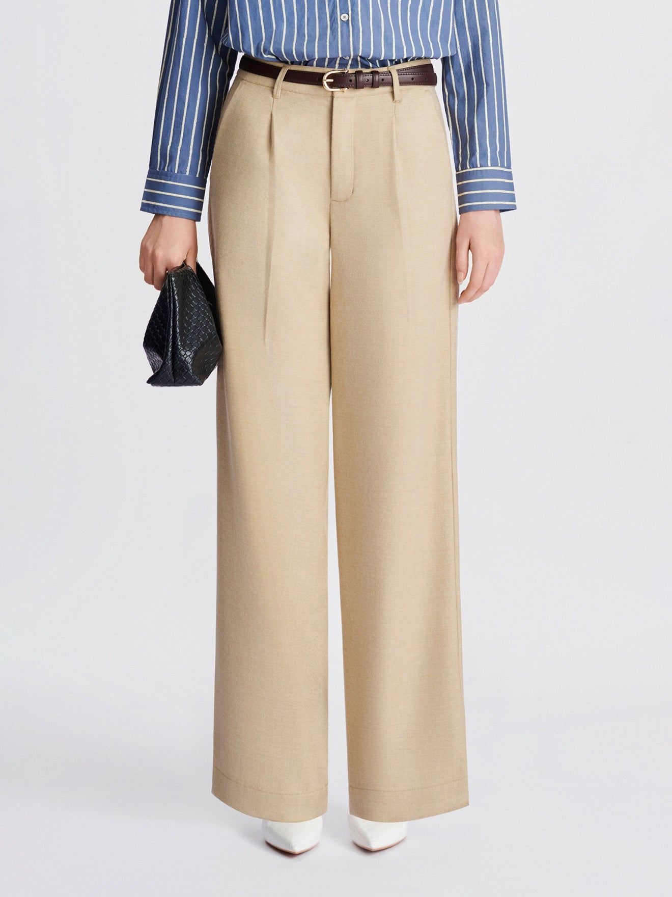 Vanilla Sand Wide-Leg Trousers