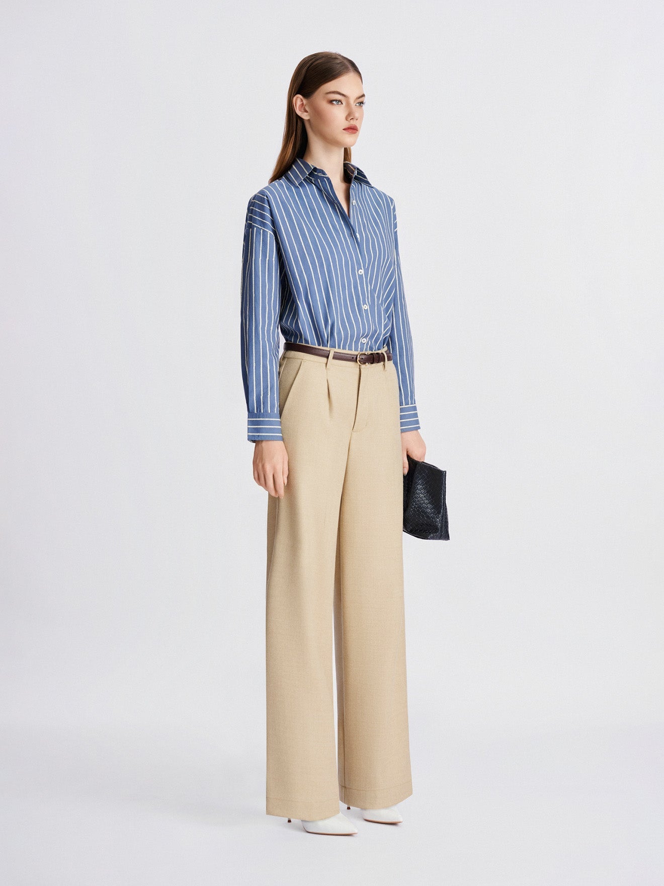 Vanilla Sand Wide-Leg Trousers