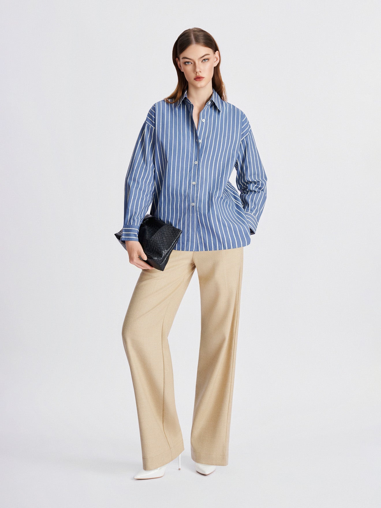Indigo & Crème Stripe Cotton Shirt